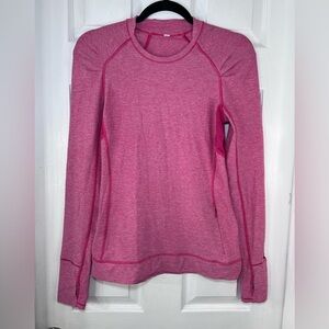 Lululemon Think Fast Long Sleeve Heathered Pink Size 6